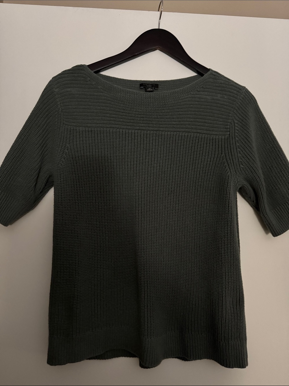Ann Taylor Factory Olive Green Ribbed Knit Top